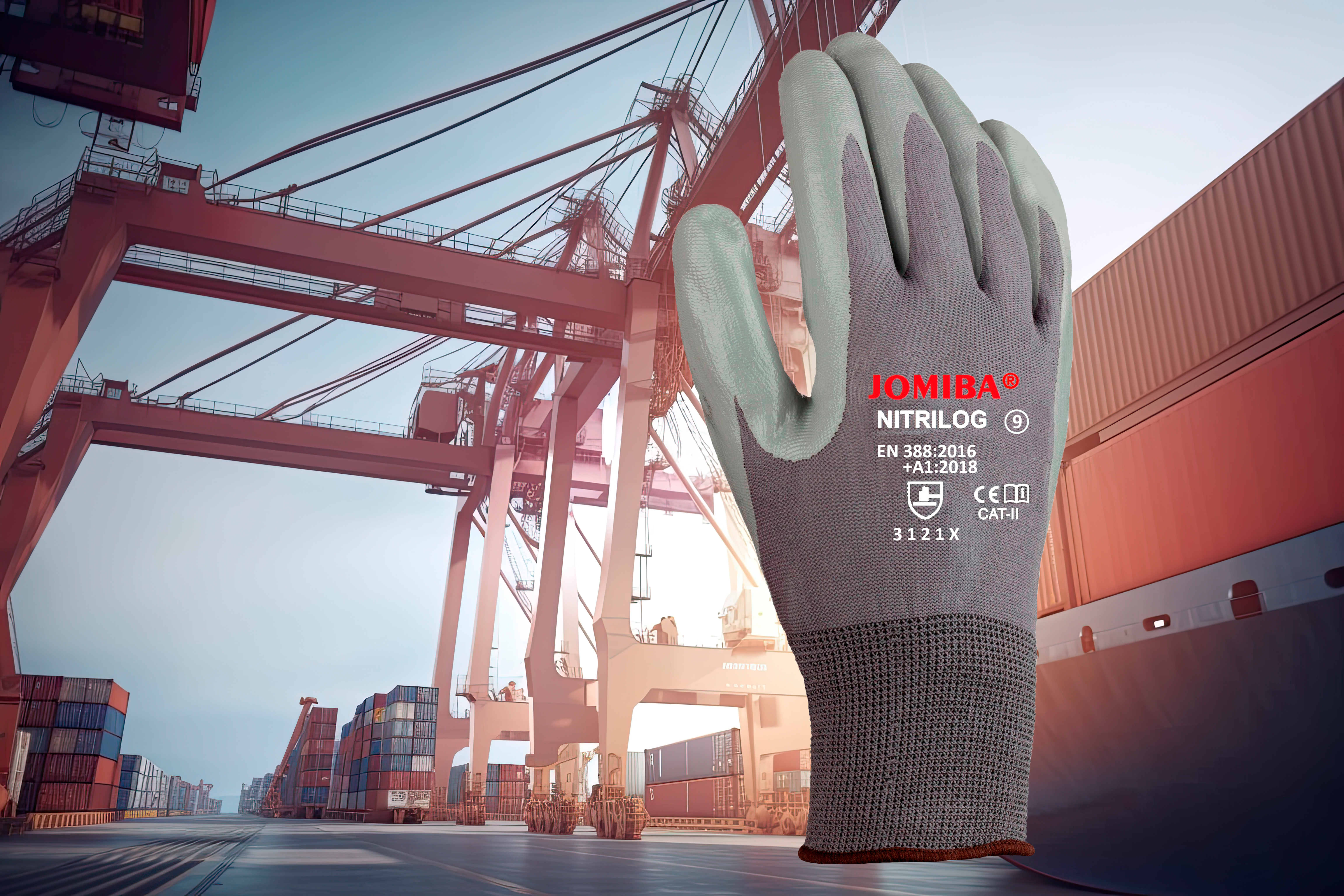 Guantes Anticortes con recubrimiento de nitrilo arenoso NITRIGLAS, Jomiba